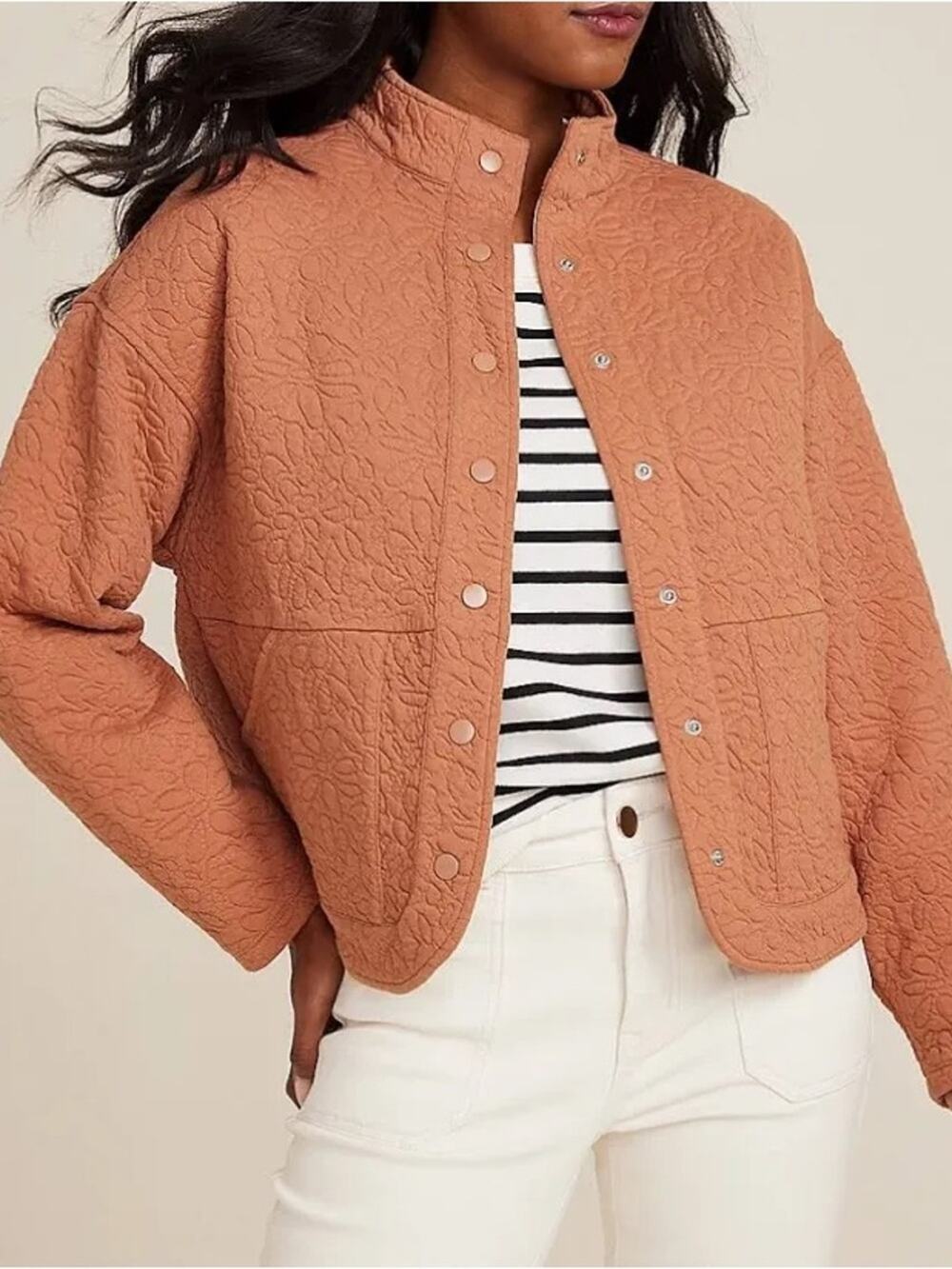 Maurice’s Floral Quilted Bomber Jacket 2X
